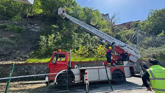 Zonguldak'ta şehirlerarası terminalde heyelan