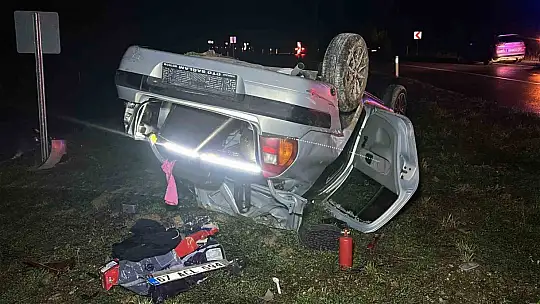 Zonguldak'ta seyir halindeki otomobil takla attı: 2 yaralı