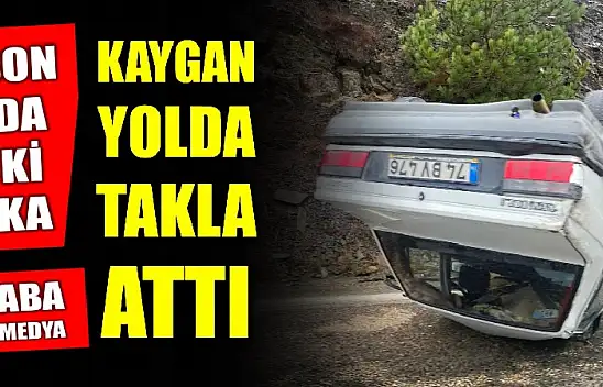 Kontrolden çıktı takla attı