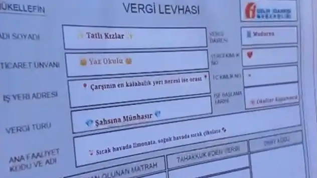 'Şikayet var' diyen zabıtaya el yapımı 'vergi levhası'
