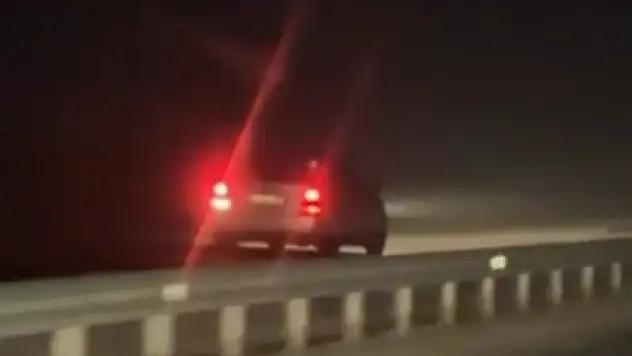 Aracıyla ters şeritte ilerleyen sürücü tehlike oluşturdu