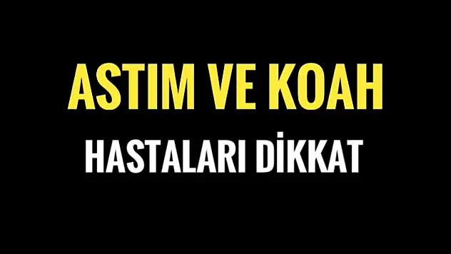 Astım ve KOAH hastaları dikkat