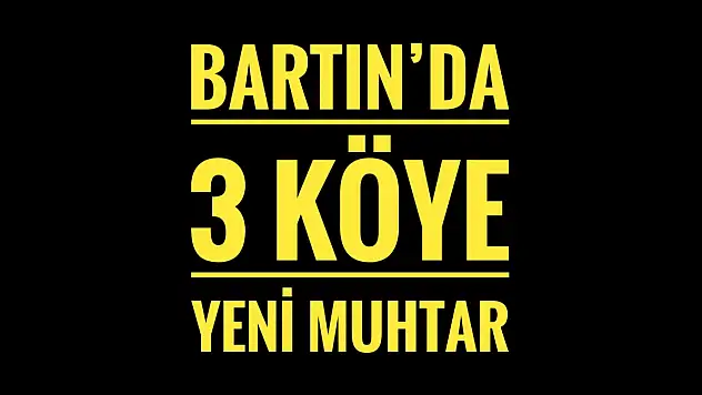 Bartın'da 3 köye yeni muhtar