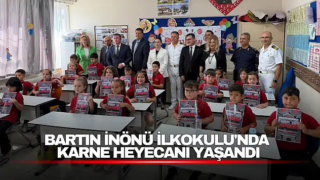 Bartın İnönü İlkokulu'nda karne heyecanı yaşandı.