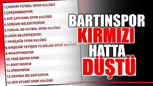 Bartınspor kırmızı hatta