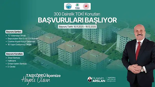 Başkan Arslan'dan TOKİ projesi için vatandaşlara başvuru hatırlatması