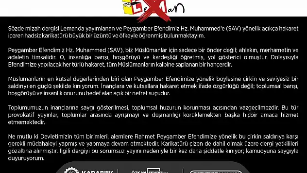 Başkan Çetinkaya'dan Leman Dergisine sert tepki