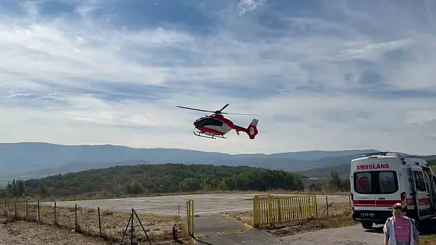 Bolu'da ambulans helikopter çocuk için seferber oldu