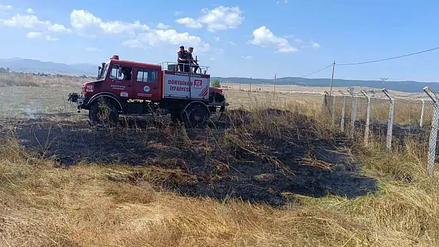 Bolu'da anız yangını büyümeden söndürüldü