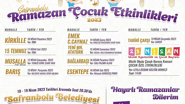 Çocuklar için ramazan eğlenceleri başlıyor