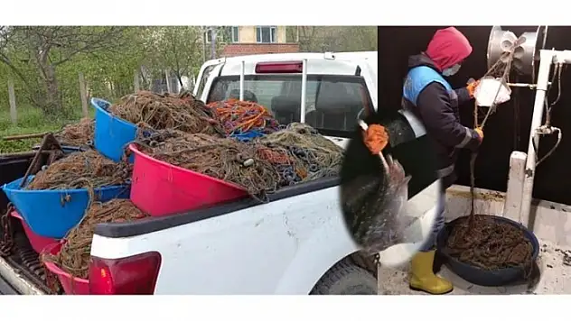 Denizlerde kaçak ağ operasyonu