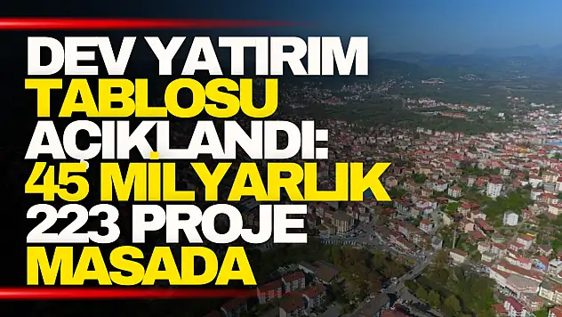 Dev Yatırım Tablosu Açıklandı: 45 Milyarlık 223 Proje Masada