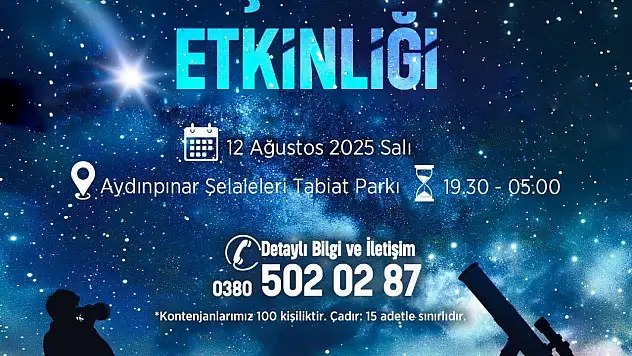 Düzce Belediyesi'nden meteor yağmuruna özel etkinlik