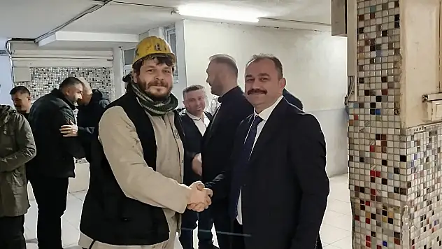 GMİS yönetimi madenciyle bayramlaştı