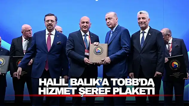 Halil Balık'a TOBB'da Hizmet Şeref Plaketi