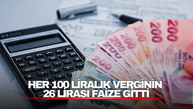 Her 100 Liralık Verginin 26 Lirası Faize Gitti