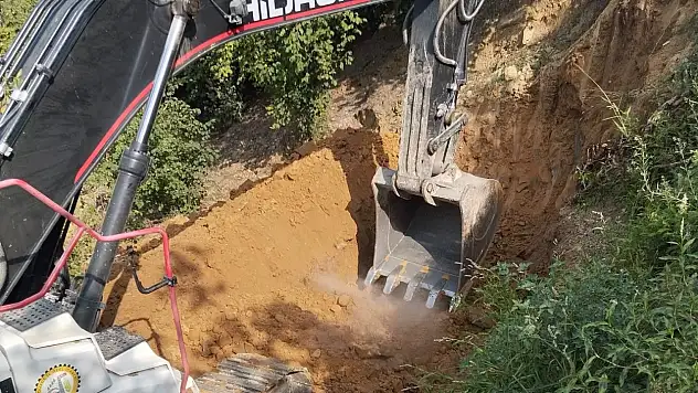 Heyelan bölgesinde çalışmalar sürüyor