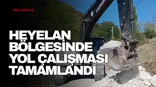 Heyelan bölgesinde yol çalışması tamamlandı