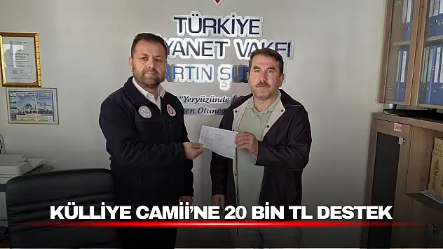 İmam Hatip Murat Şenol'dan Külliye Camii'ne 20 Bin TL Bağış