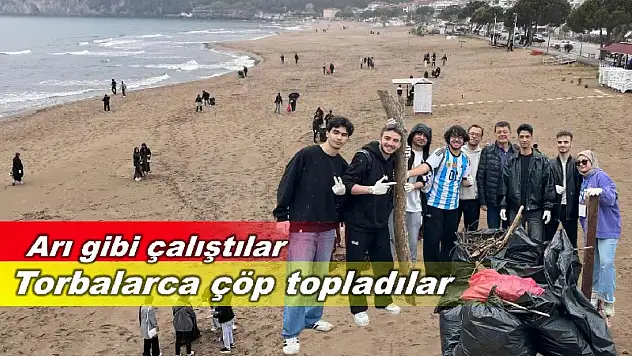 İnkumu sahilinde el birlik temizlik