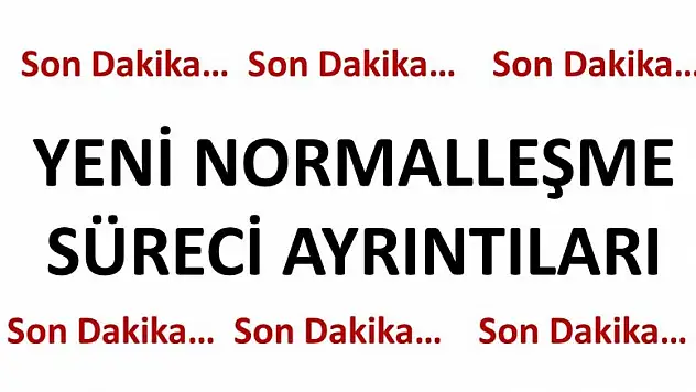 İŞTE YENİ NORMALLEŞME SÜRECİ