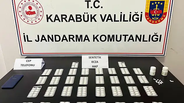 Karabük'te 353 sentetik ecza hap ele geçirildi