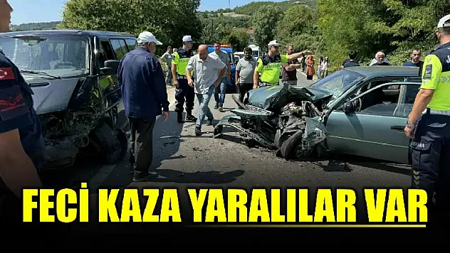 Karşı şeride geçti minibüsle çarpıştı