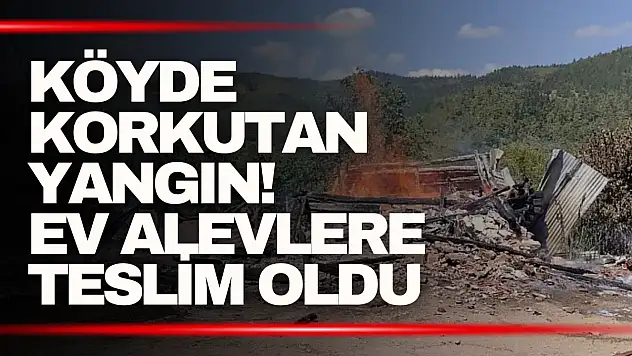 Köyde korkutan yangın! Ev alevlere teslim oldu