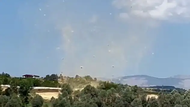 Kastamonu'da baraj kenarında hortum çıktı