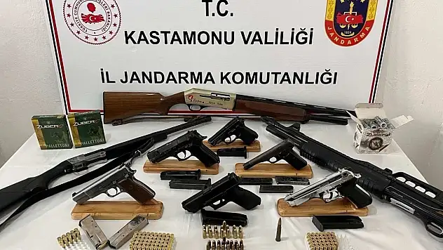 Kastamonu'da çok sayıda silah ele geçirildi: 7 gözaltı