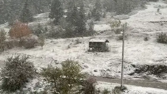 Kastamonu'da yüksek rakımlı yerleşim yerleri beyaza büründü