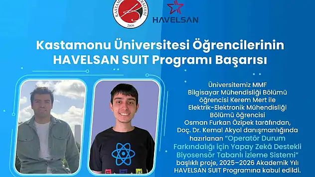 Kastamonu Üniversitesi öğrencilerinin projesi HAVELSAN SUIT'e kabul edildi