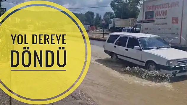 Köprü inşaasında su borusu patladı