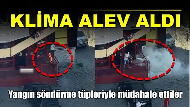 Market kliması alev aldı
