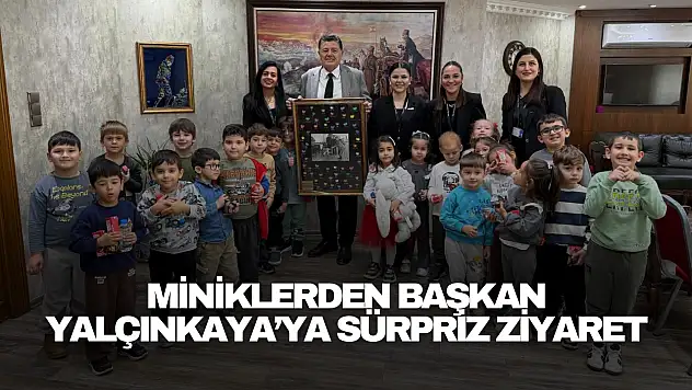 Miniklerden Başkan Yalçınkaya'ya Sürpriz Ziyaret