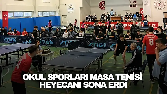 Okul Sporları Masa Tenisi  Heyecanı Sona Erdi