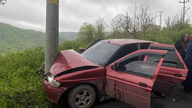Otomobil elektrik direğine çarptı, 4 kişi yaralandı