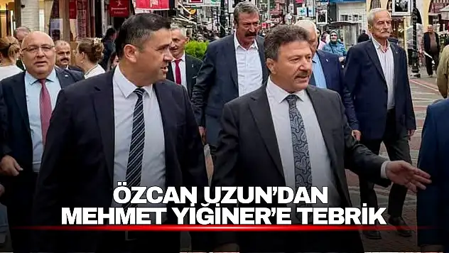 Özcan Uzun'dan Mehmet Yiğiner'e Tebrik