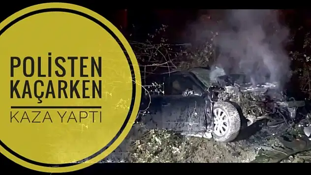 Polisten kaçarken kaza yaptı