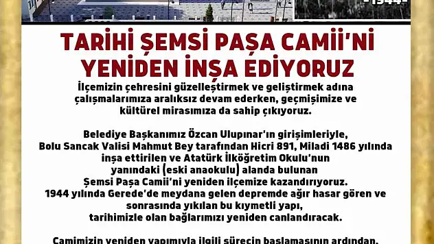 Şemsi Paşa Camisi 81 sonra yeniden inşa edilecek