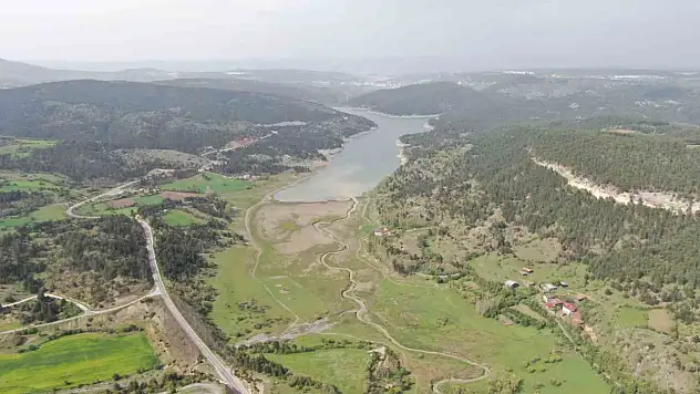 Su seviyesi yüzde 30'a düştü, baraj havzası yeşile büründü