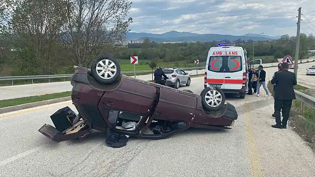 Takla atan araçta burnu bile kanamadı