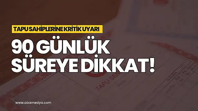 Tapu Sahiplerine Kritik Uyarı