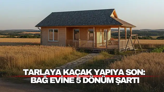 Tarlaya Kaçak Yapıya Son: Bağ Evine 5 Dönüm Şartı