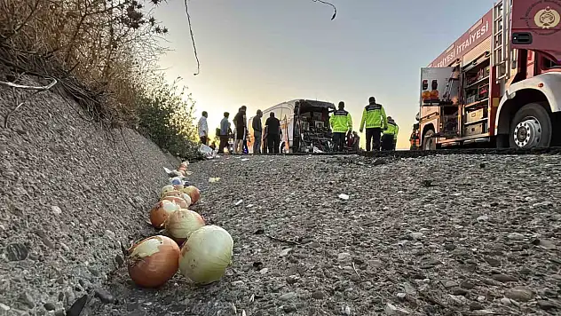 TEM'de yolcu otobüsü ile soğan yüklü kamyon çarpıştı: 1 ölü, 10 yaralı