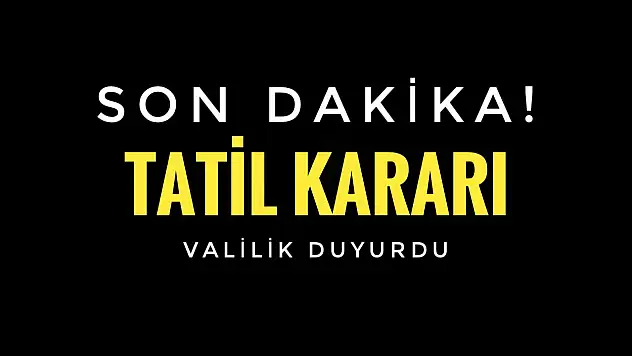 Valilikten tatil kararı