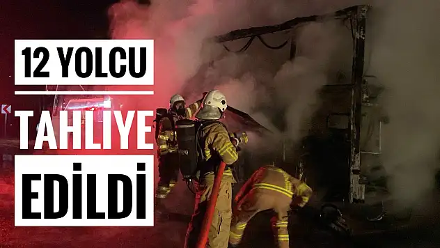 Yolcu otobüsü alev aldı