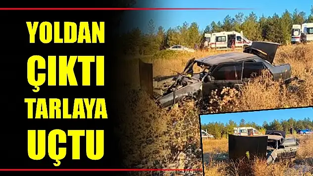 Yoldan çıktı tarlaya uçtu