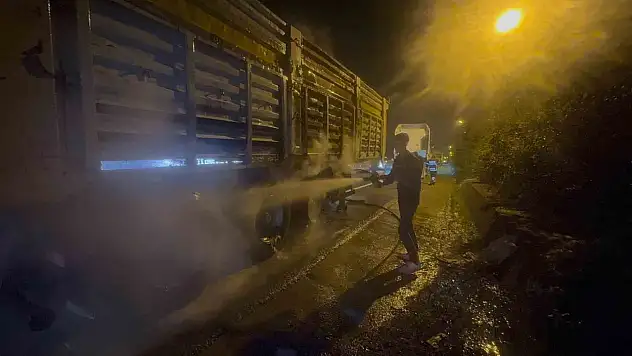 Zonguldak'ta tırın lastikleri alev aldı, zincirleme kaza yaşandı