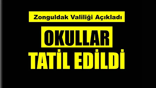 Zonguldak'ta okullar tatil edildi